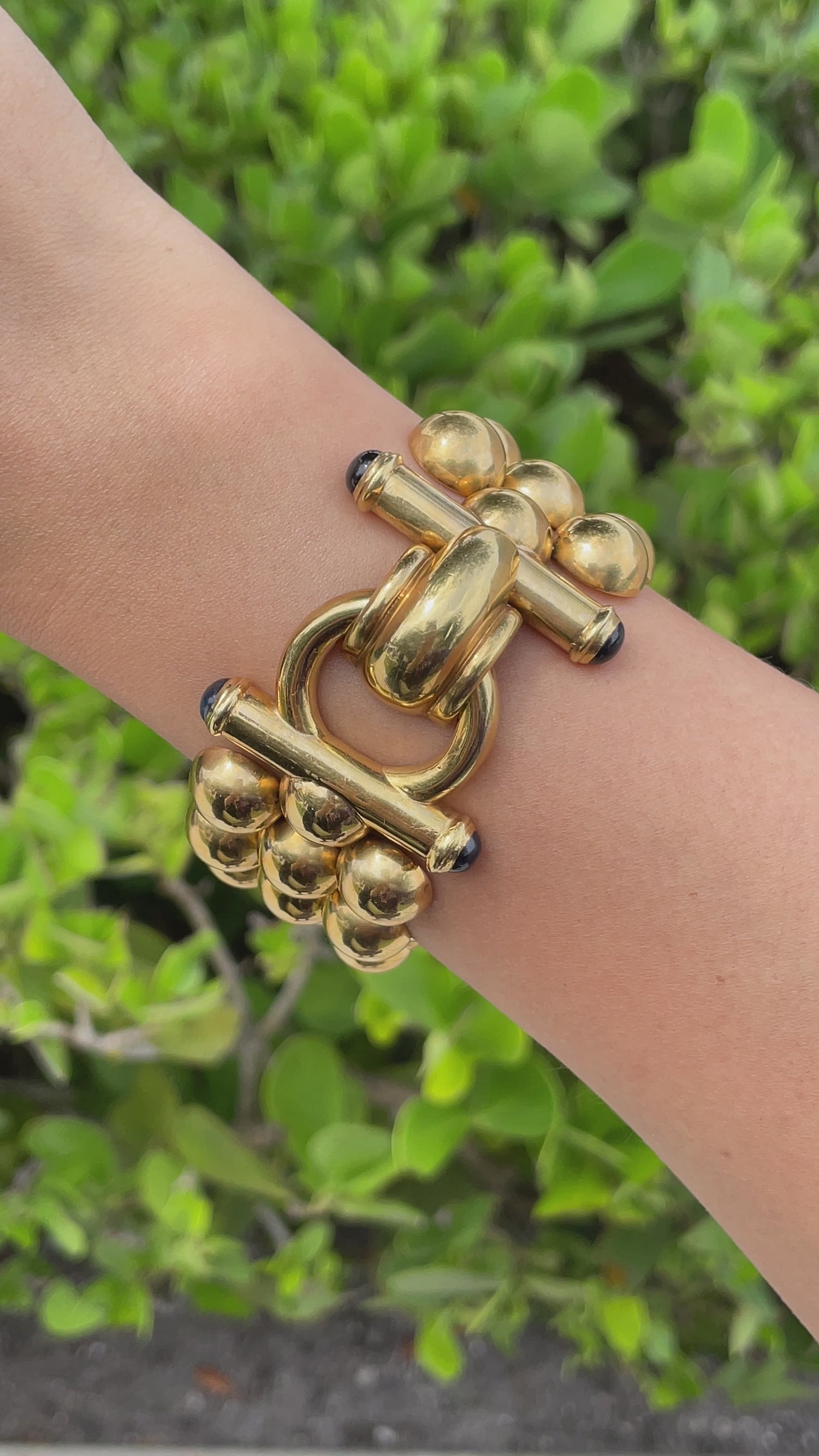 JAY FEDER 18K YELLOW GOLD WIDE BUBBLE BRACELET