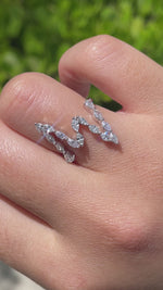 Jay Feder 14k White Gold Diamond ZigZag Ring