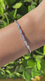 Jay Feder 14k White Gold Oval Diamond Bead Bracelet