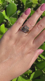 Jay Feder 14k Yellow Gold Emerald cut Diamond Wrap Ring