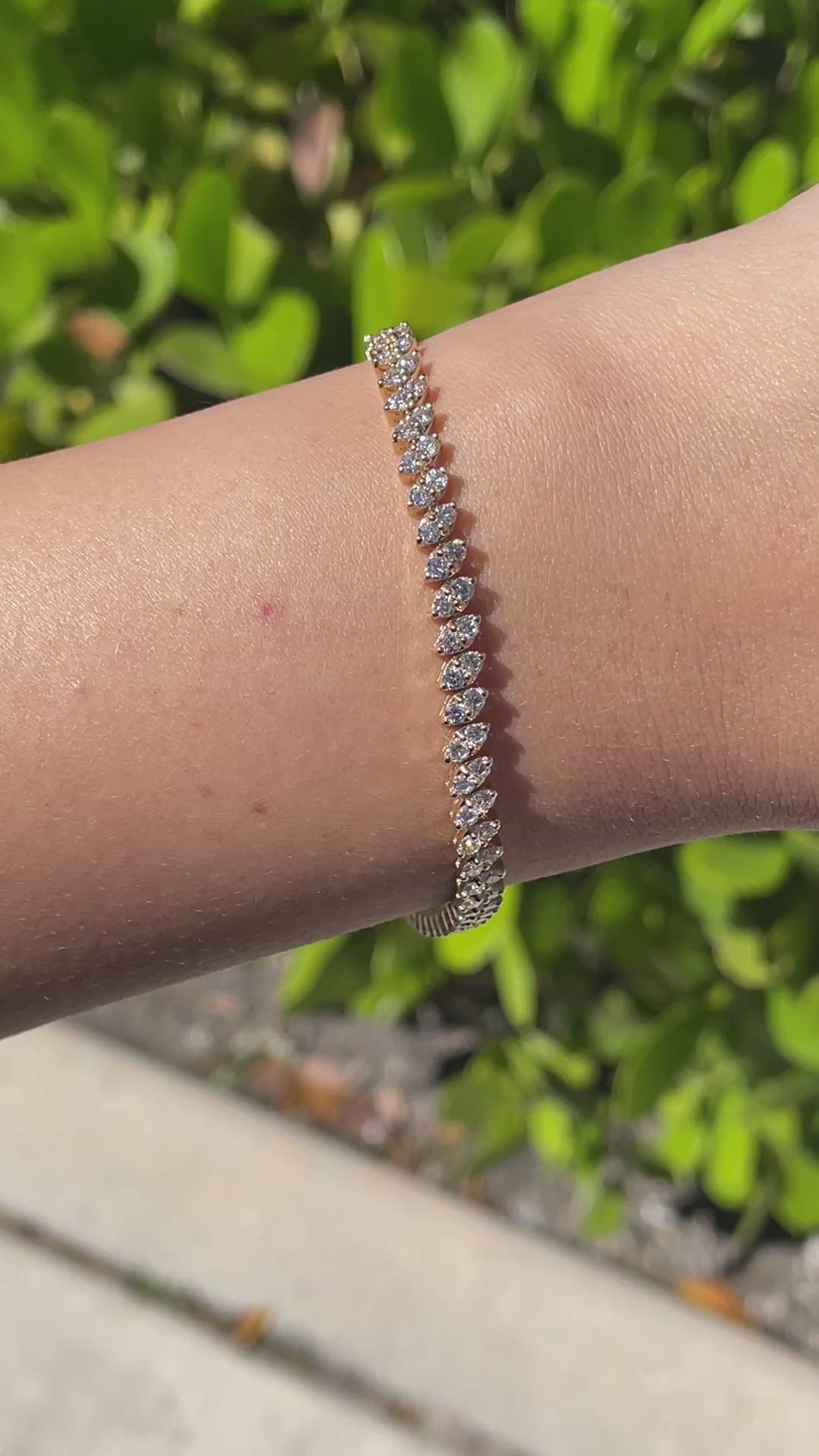 Jay Feder 14k White Gold Round Diamond Tennis Bracelet