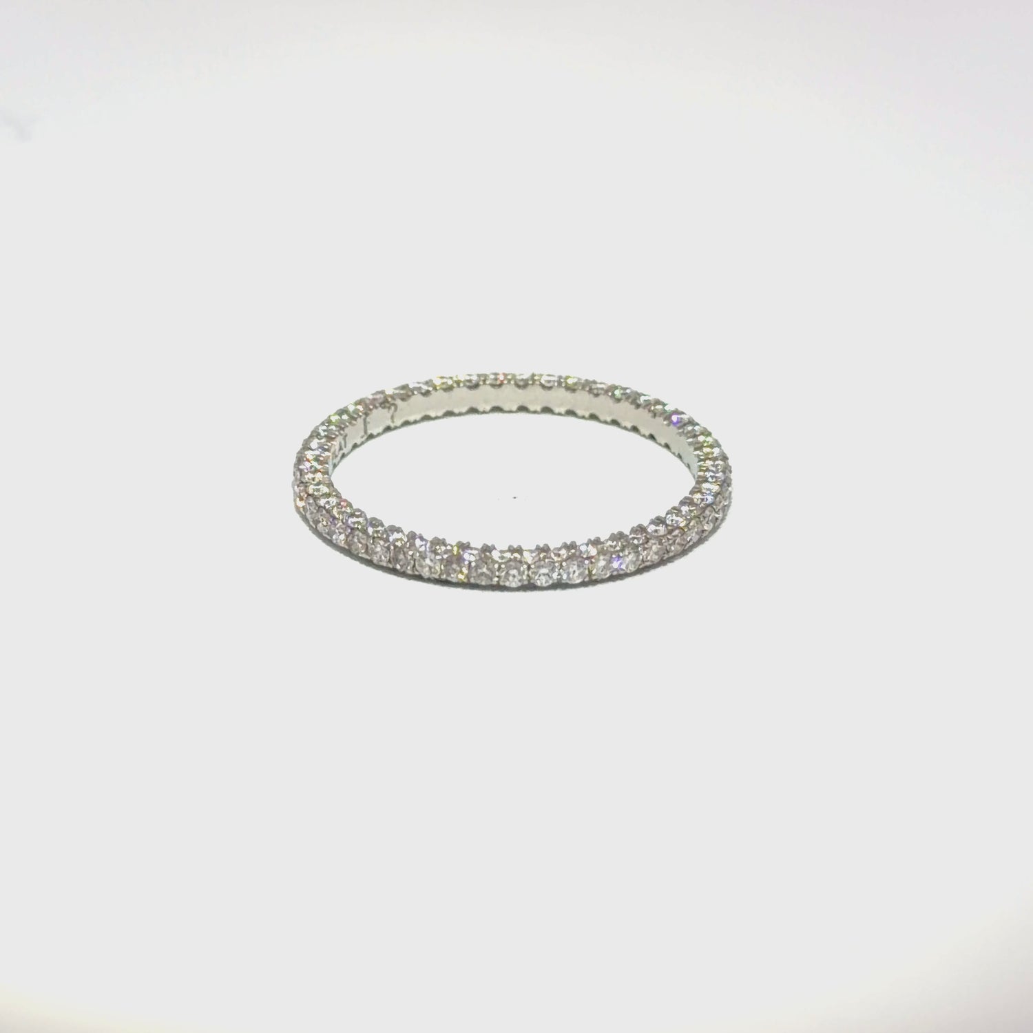 Platinum Three-Sided Diamond Eternity Band