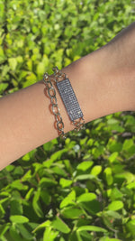 Jay Feder Silver Gold Plated Black Rhodium Double Wrap Bracelet