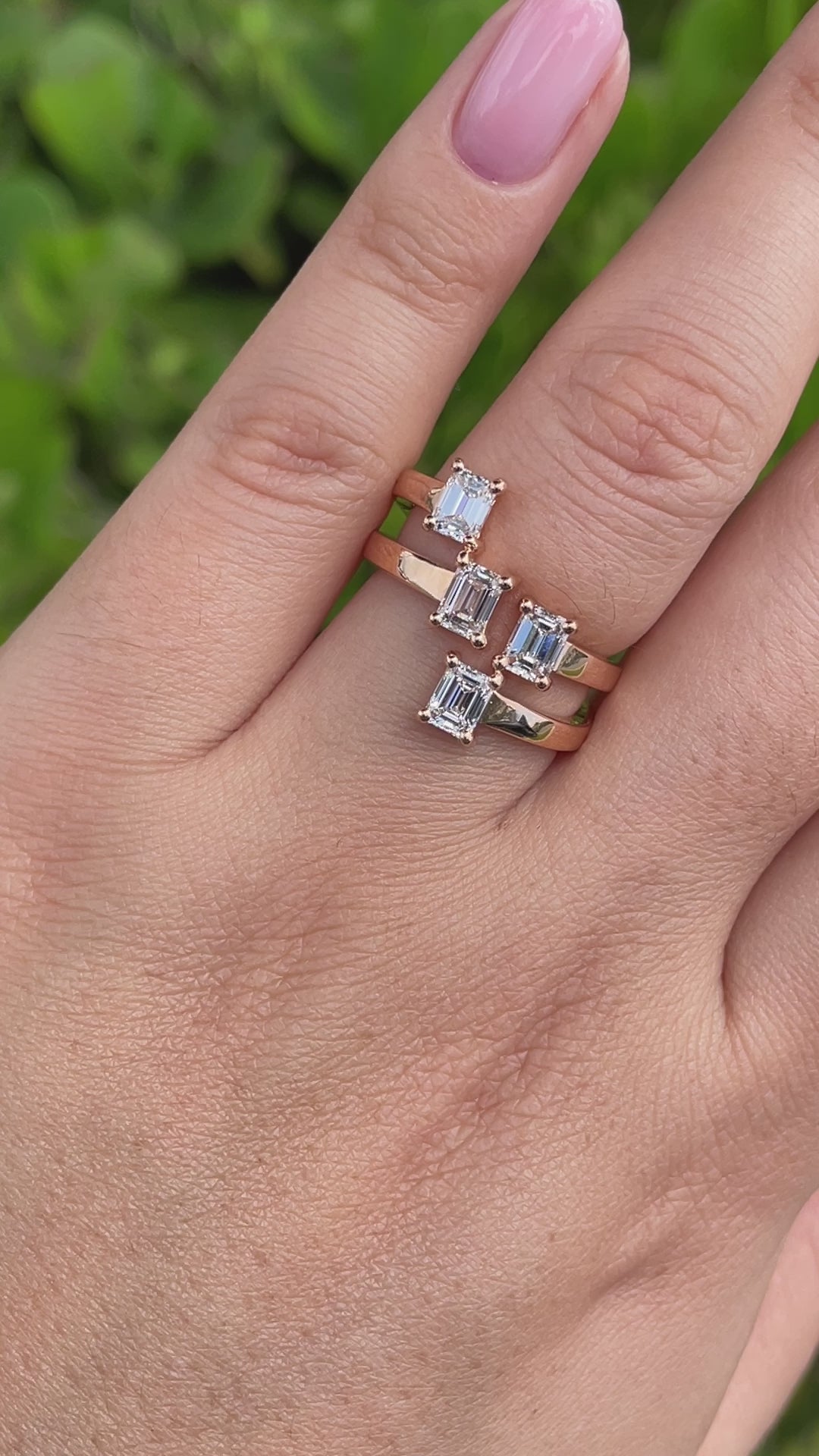 Jay Feder 18k Rose Gold Diamond Crossover Wrap Ring