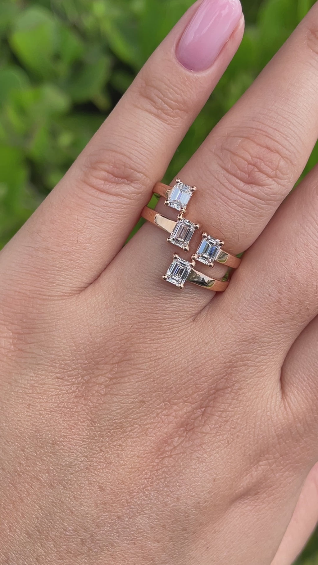 Jay Feder 18k Rose Gold Diamond Crossover Wrap Ring