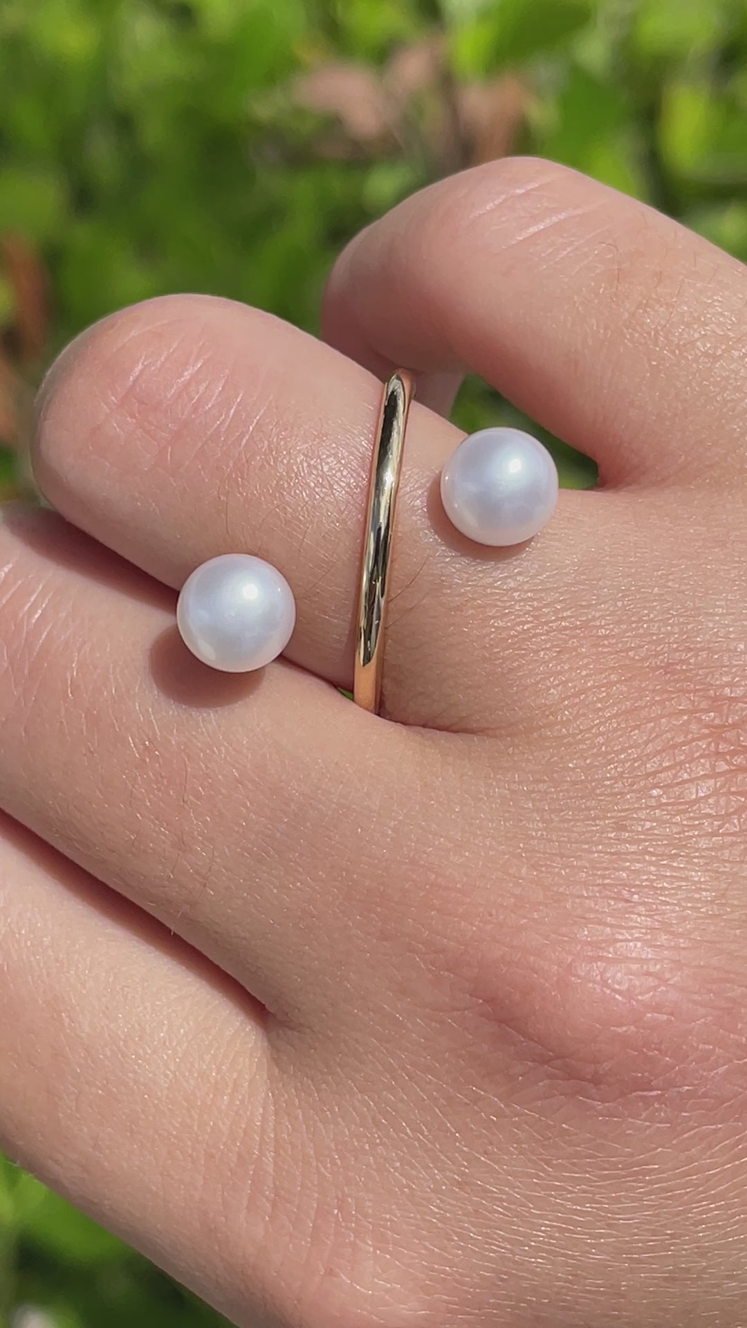 Jay Feder 18k Yellow Gold Pearl Crossover Wrap Ring