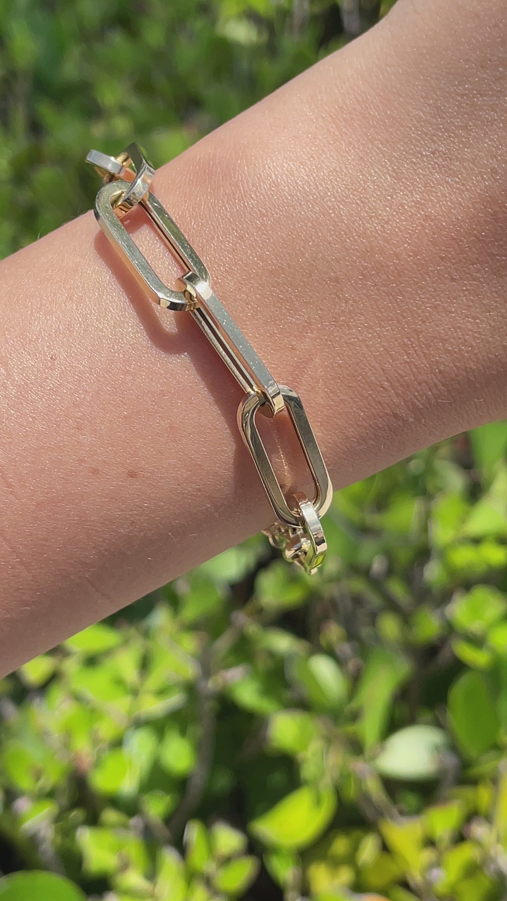 Jay Feder 14k Yellow Gold Paperclip Chain Bracelet