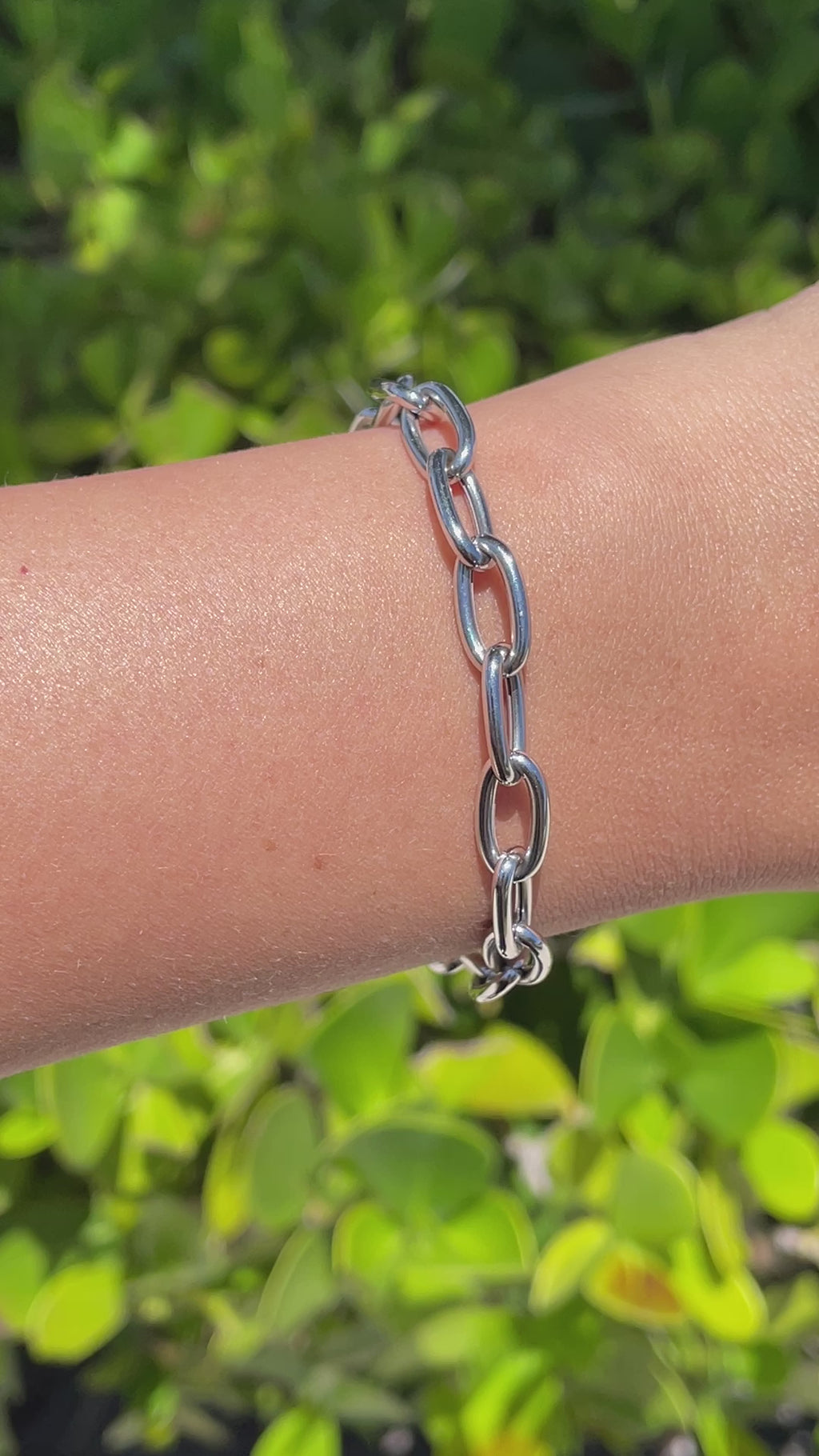 Jay Feder 14k White Gold Jumbo Oval Link Bracelet