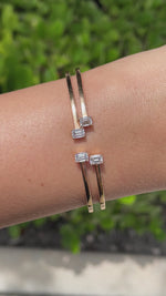 Jay Feder 18k Rose Gold Emerald Diamond Hinge Bracelet