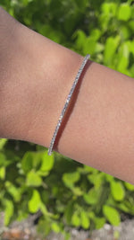 Jay Feder 14k White Gold Diamond Halfway Bangle Tennis Bracelet