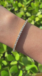 Jay Feder 18k Yellow Gold Round Diamond Stretchy Tennis Bangle Bracelet