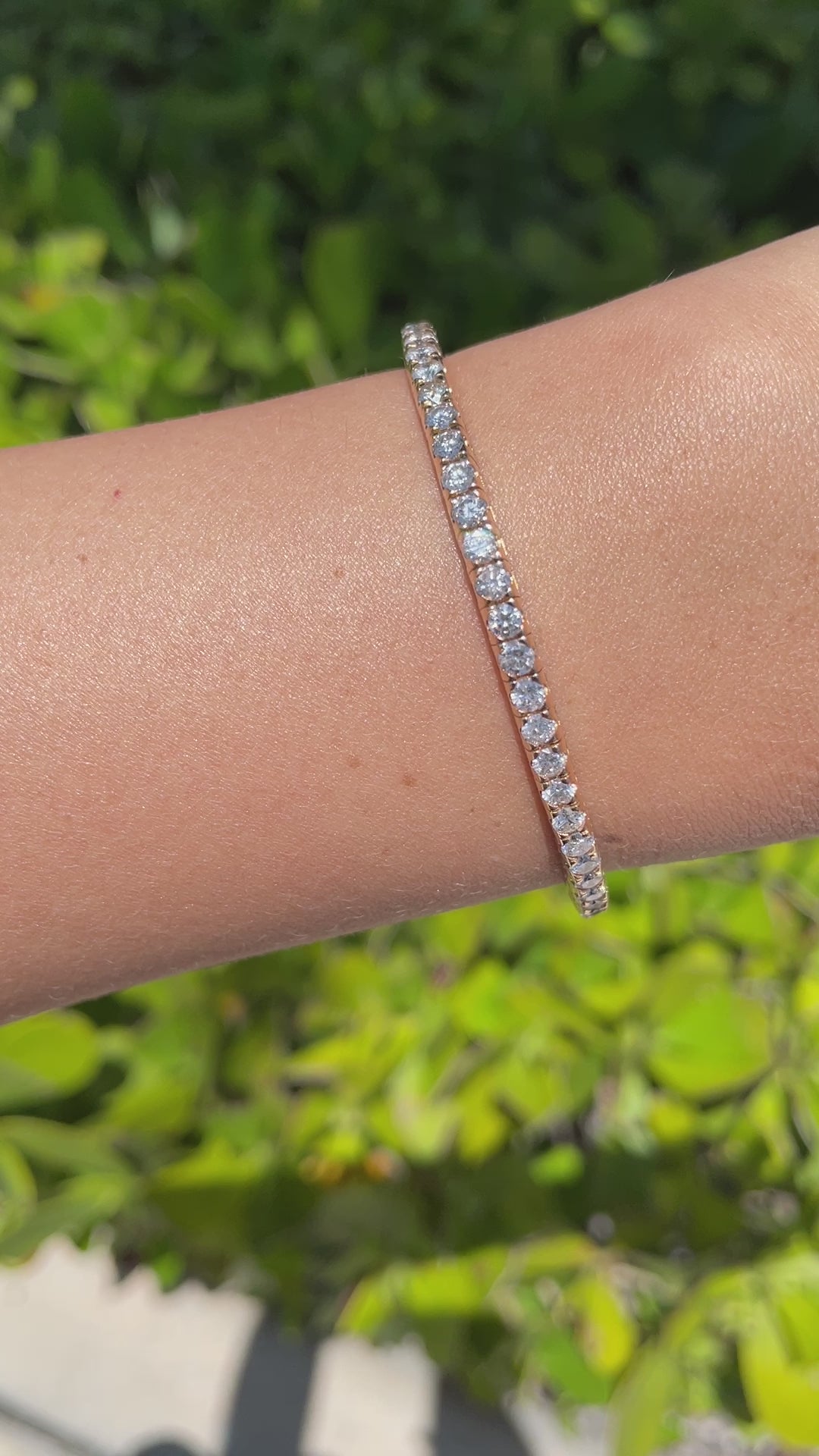 Jay Feder 18k Rose Gold Diamond Tennis Stretch Bracelet