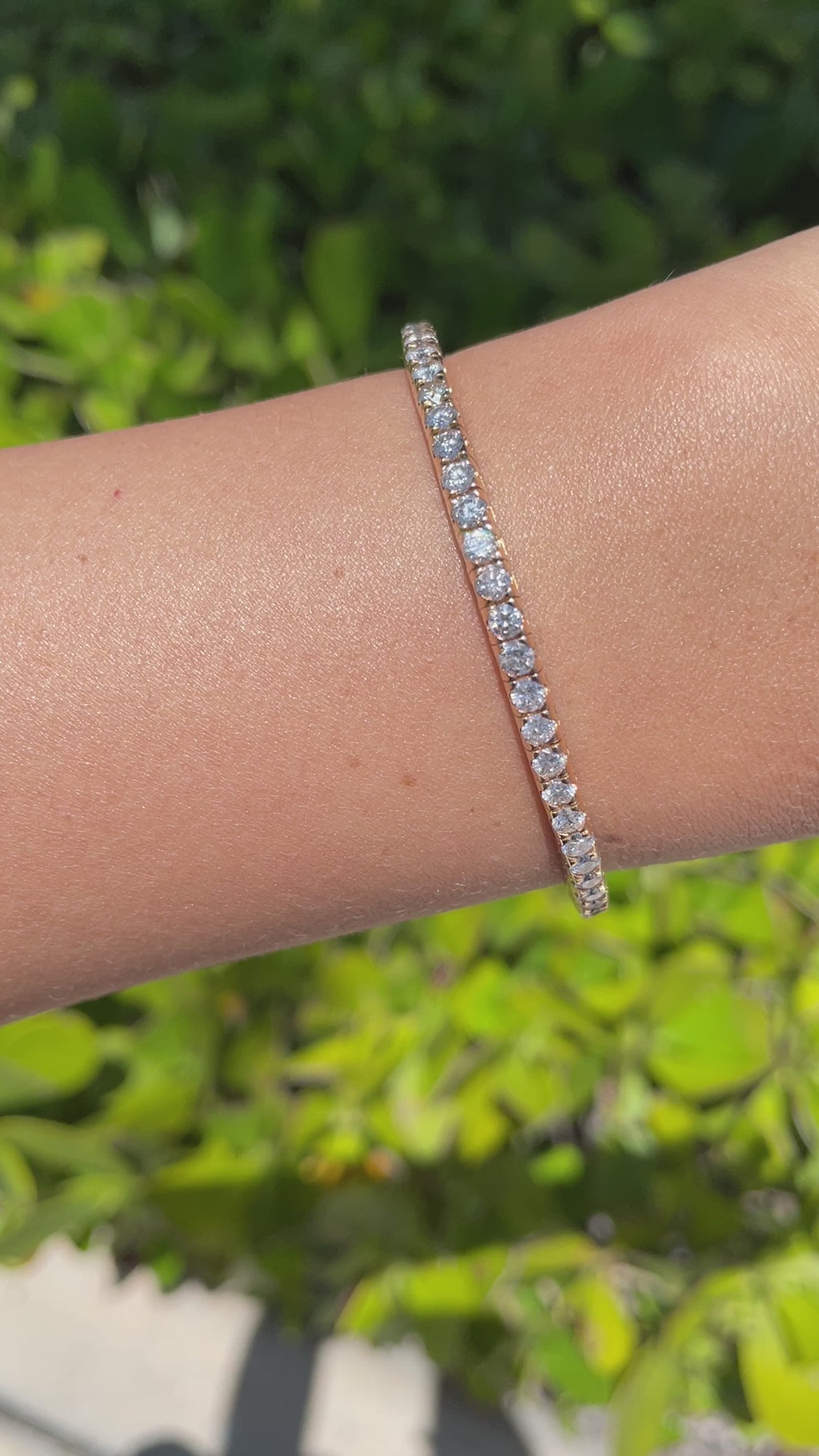 Jay Feder 18k Rose Gold Diamond Tennis Stretch Bracelet