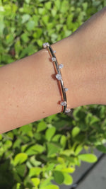 Jay Feder 18k Rose Gold Oval Diamond Bangle Bracelet