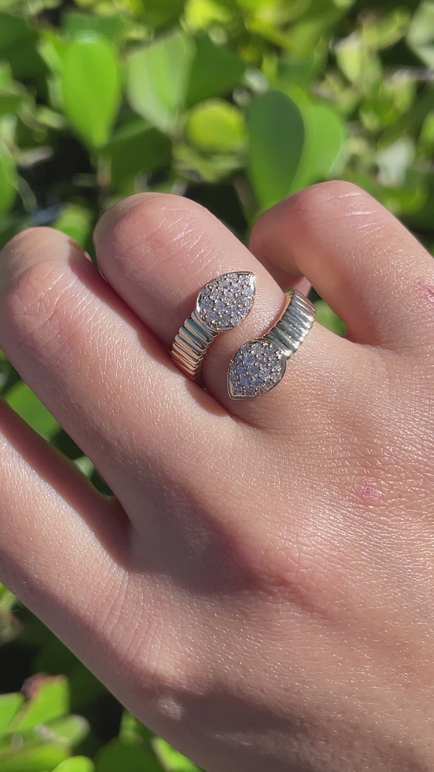 Jay Feder 14k Yellow Gold Diamond Wrap Bypass Ring