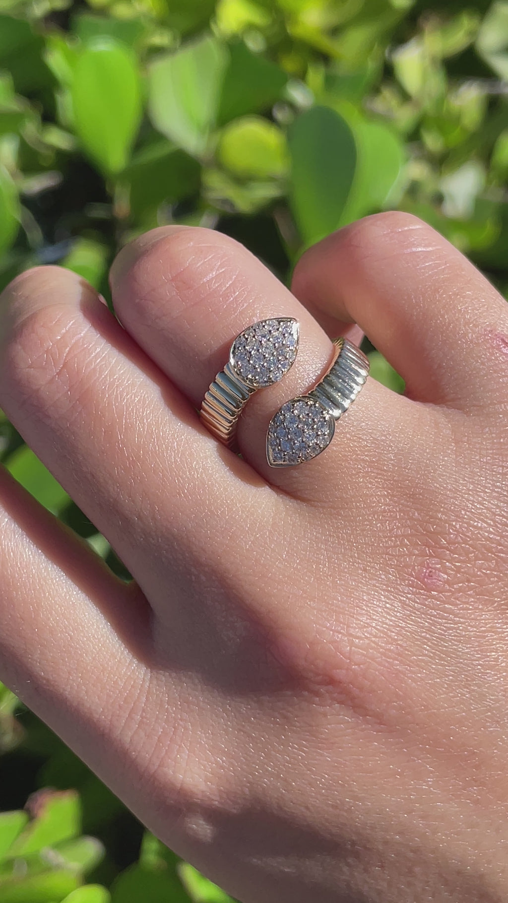 Jay Feder 14k Yellow Gold Diamond Wrap Bypass Ring