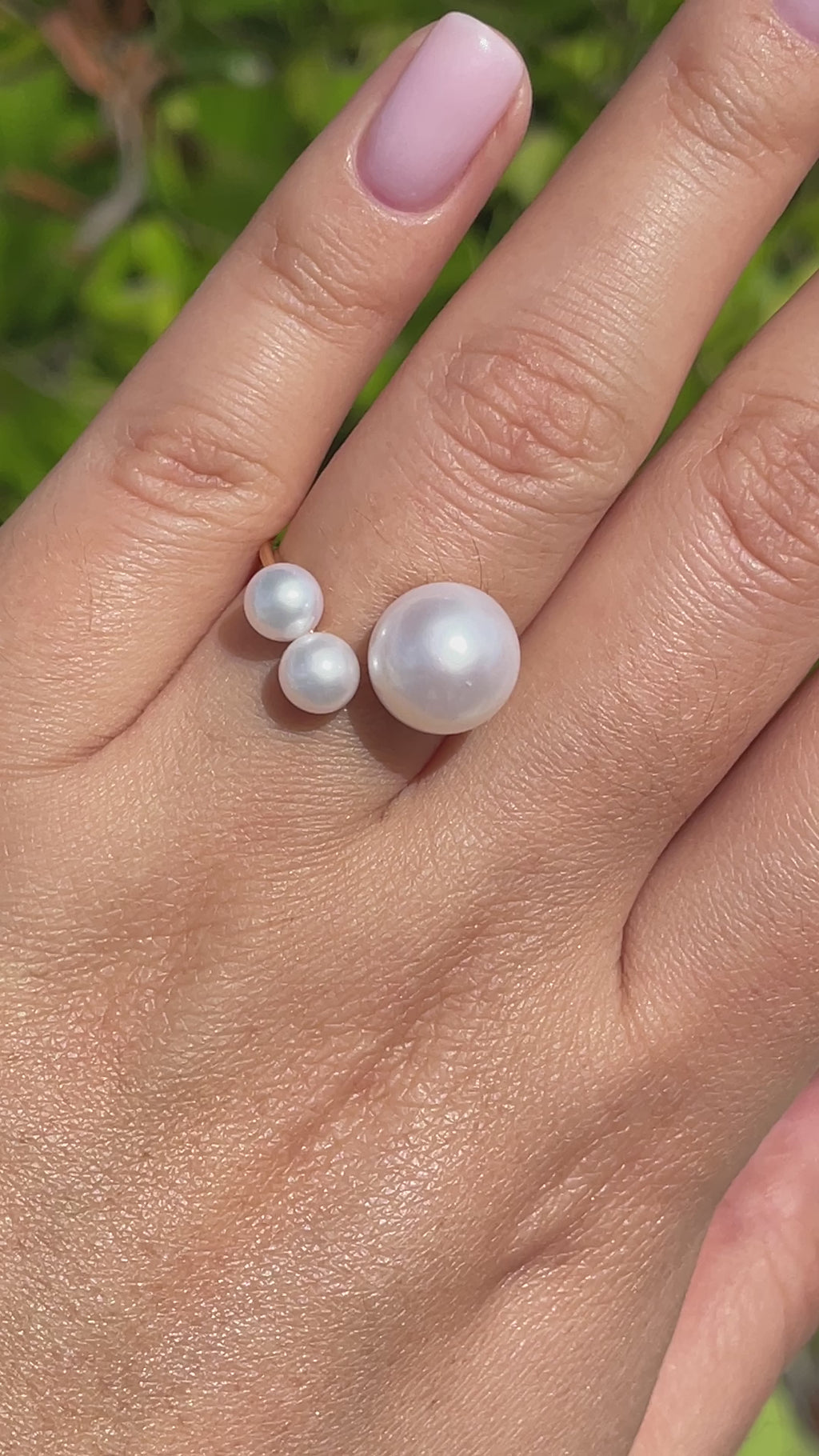 Jay Feder 18k Yellow Gold 3 Pearl Crossover Ring