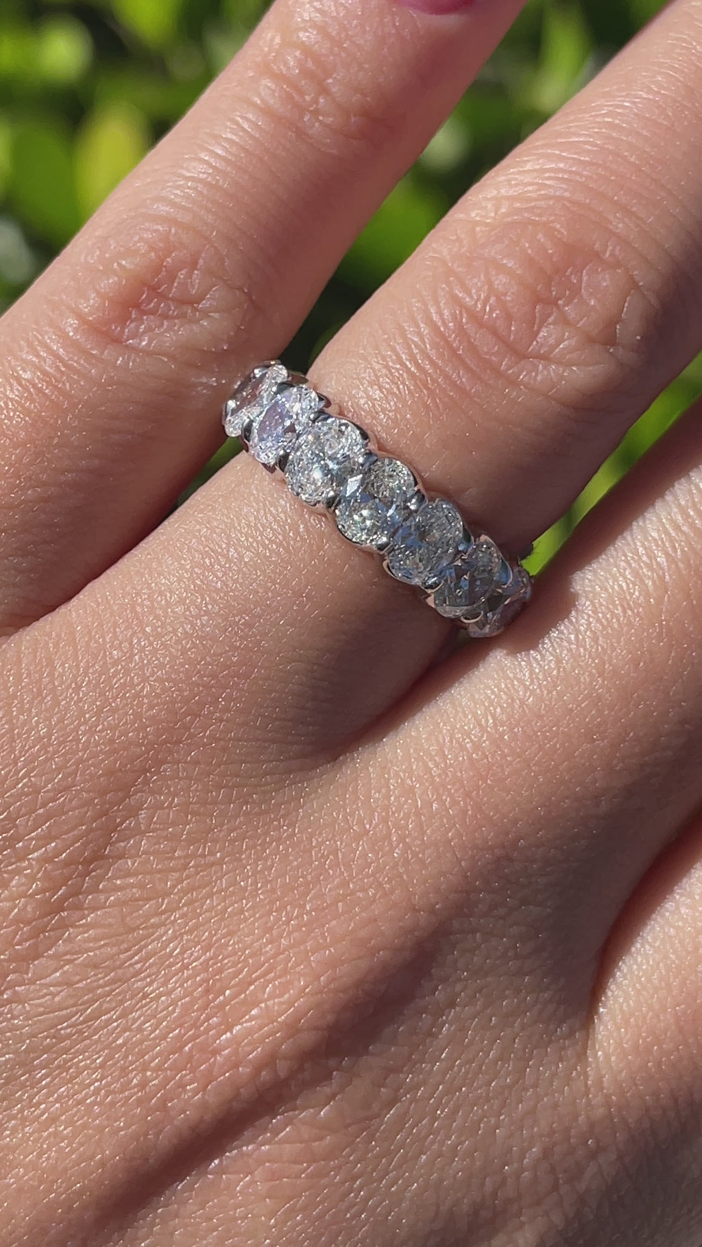 JAY FEDER PLATINUM OVAL DIAMOND ETERNITY BAND RING