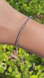 Jay Feder 14k White Gold Round Diamond Tennis Flex Bracelet