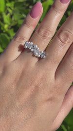 Jay Feder 14k White Gold Pearl and Diamond Fancy Wave Ring