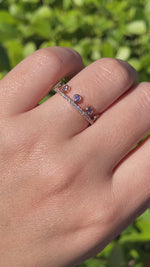 Khai Khai 18k Yellow Gold Pink Sapphire Diamond Crown Band Ring