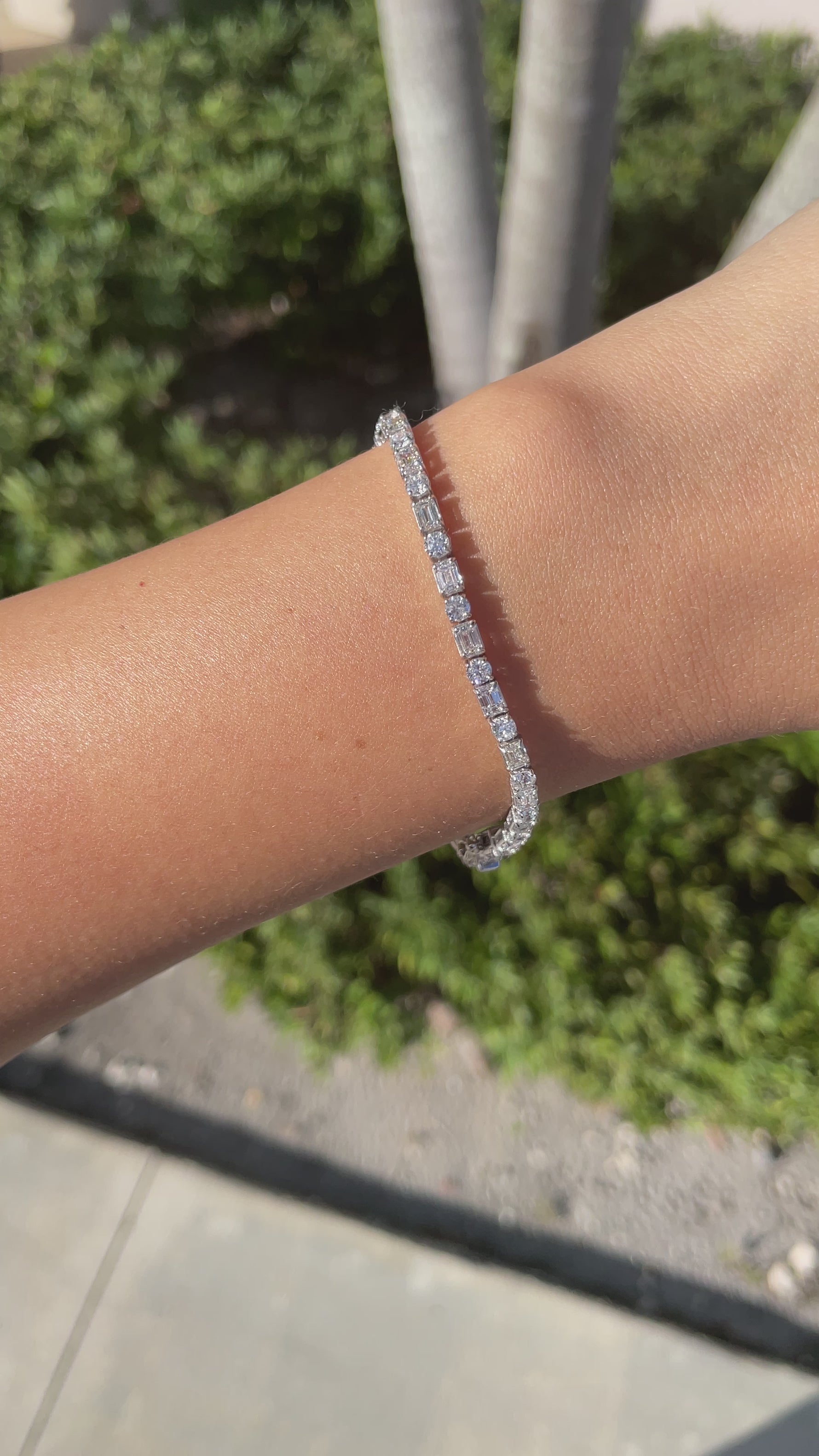 Jay Feder 14k White Gold Diamond Tennis Bracelet