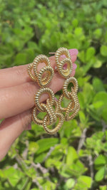 JAY FEDER 18K YELLOW GOLD CIRCLE DROP DANGLE EARRINGS