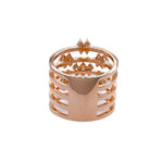 JAY FEDER 18K ROSE GOLD DIAMOND 5 ROW WIDE BAND RING