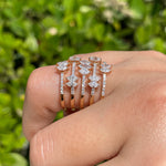 JAY FEDER 18K ROSE GOLD DIAMOND 5 ROW WIDE BAND RING