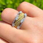 Jay Feder 18k Two Tone Gold Diamond Band Ring