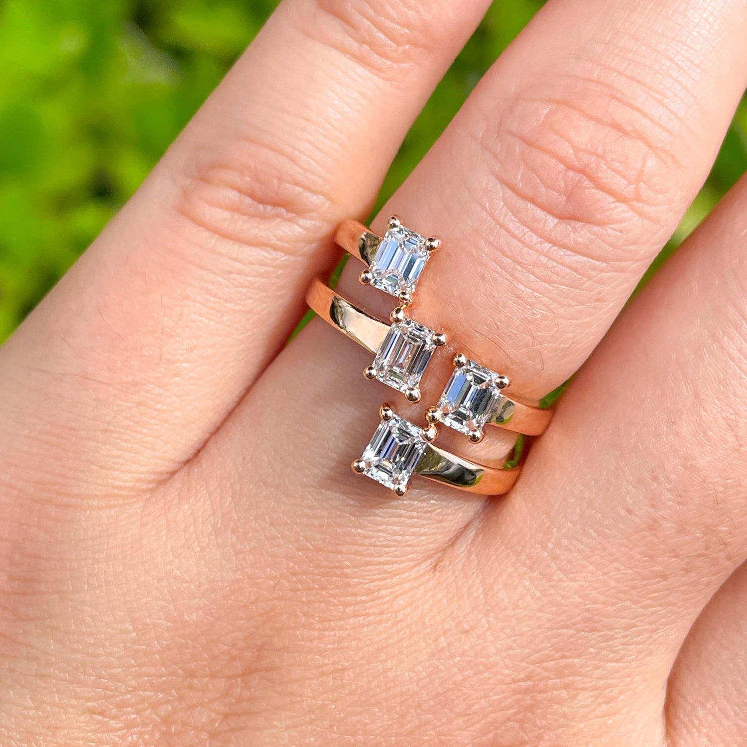 Jay Feder 18k Rose Gold Diamond Crossover Wrap Ring