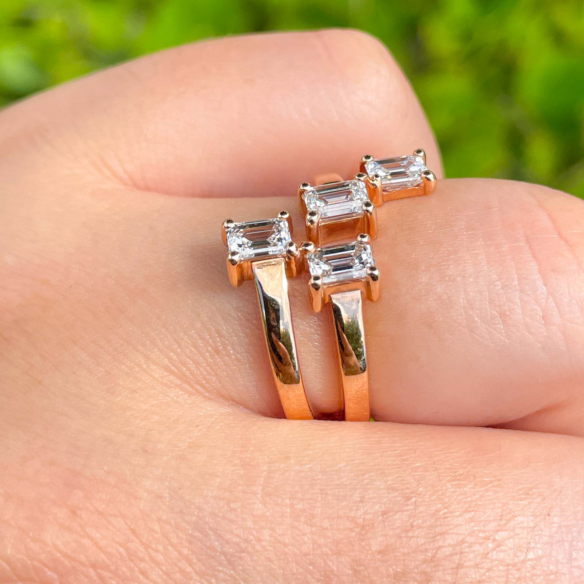 Jay Feder 18k Rose Gold Diamond Crossover Wrap Ring