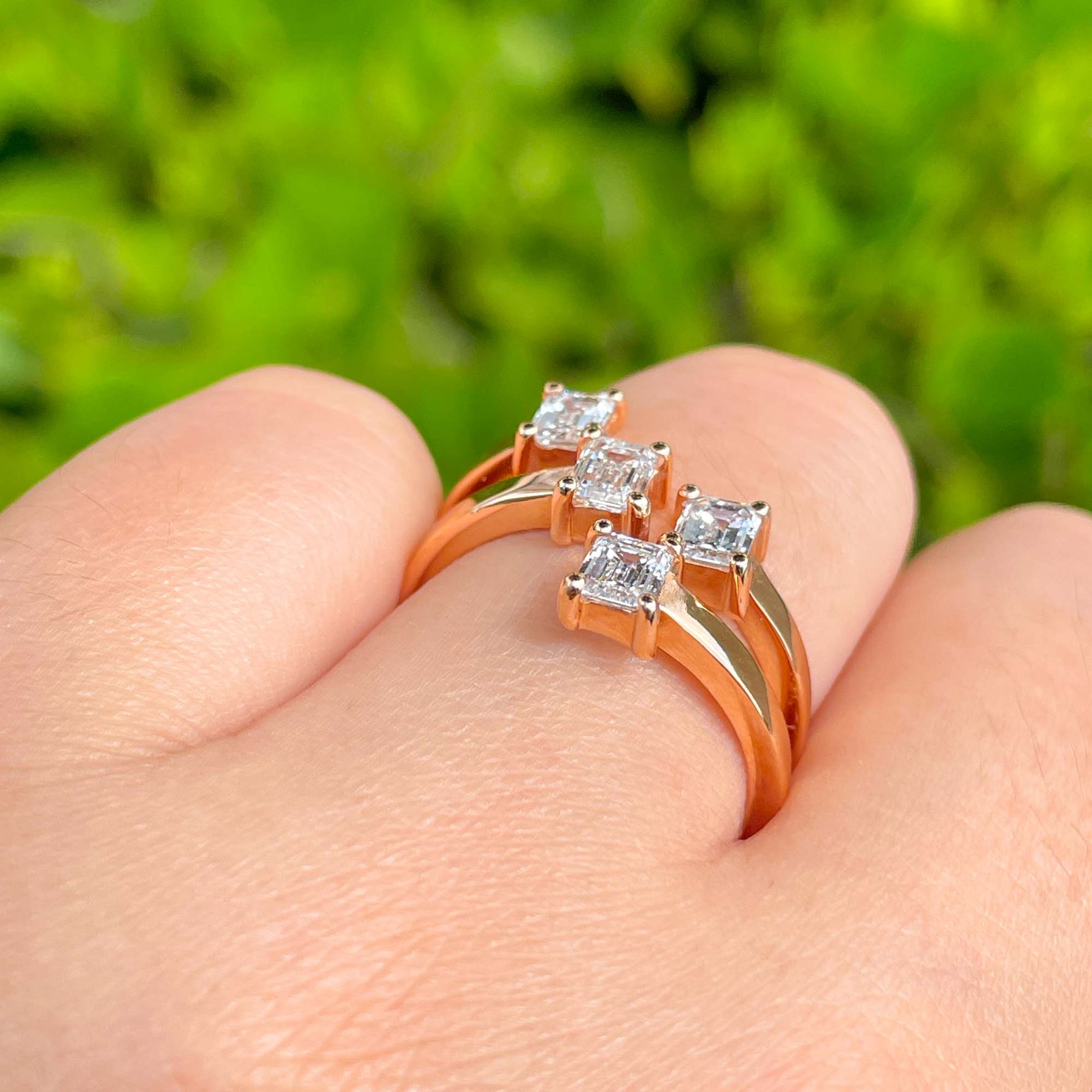 Jay Feder 18k Rose Gold Diamond Crossover Wrap Ring