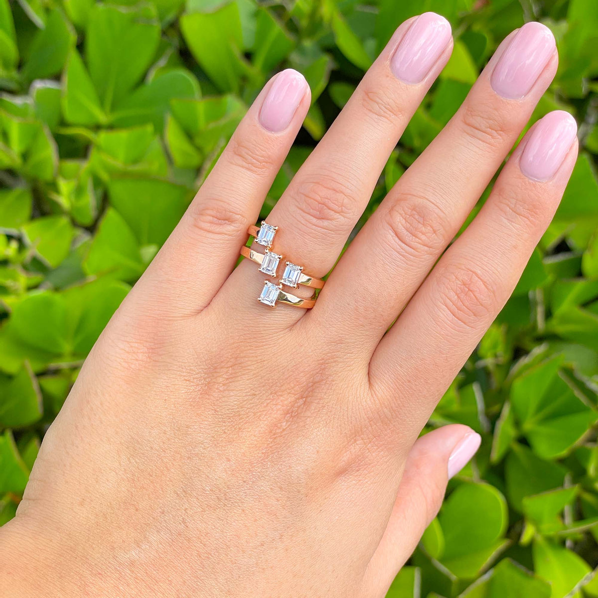 Jay Feder 18k Rose Gold Diamond Crossover Wrap Ring