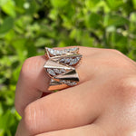 Jay Feder 18k Rose Gold Diamond Wide Cocktail Ring