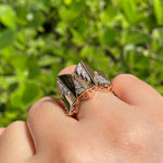 Jay Feder 18k Rose Gold Diamond Wide Cocktail Ring