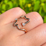 Jay Feder 18k Rose Gold Diamond Freeform Cocktail Ring