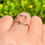 Jay Feder 18k Rose Gold Diamond Freeform Cocktail Ring