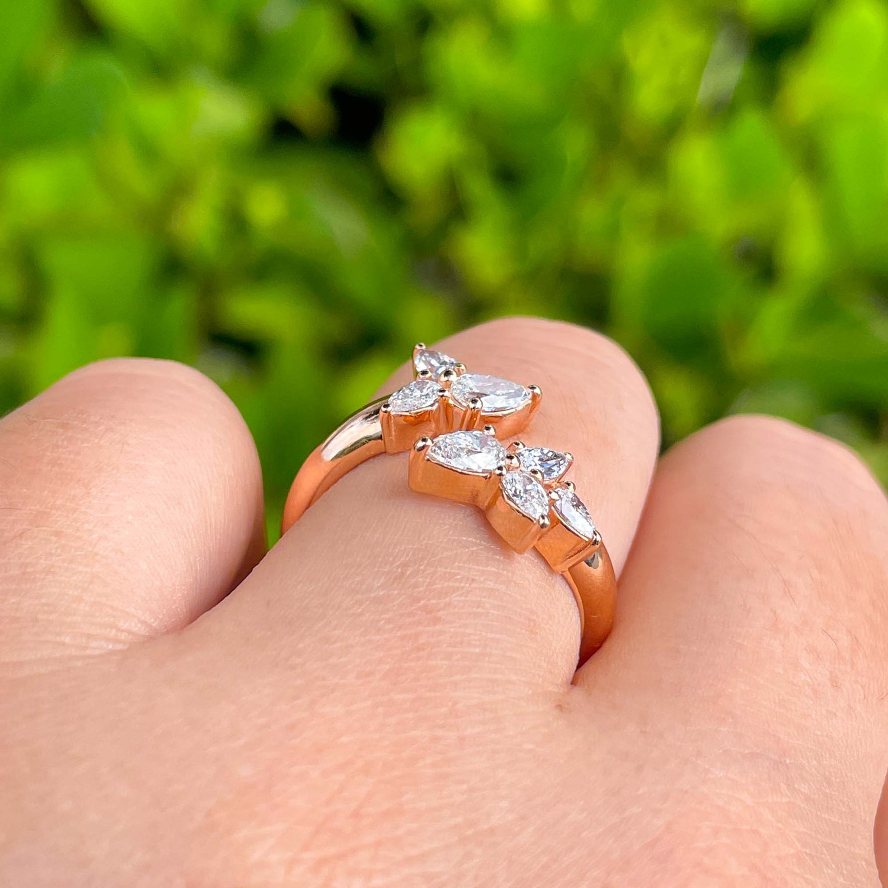 Jay Feder 18k Rose Gold Diamond Crossover Wrap Ring