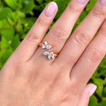 Jay Feder 18k Rose Gold Diamond Crossover Wrap Ring