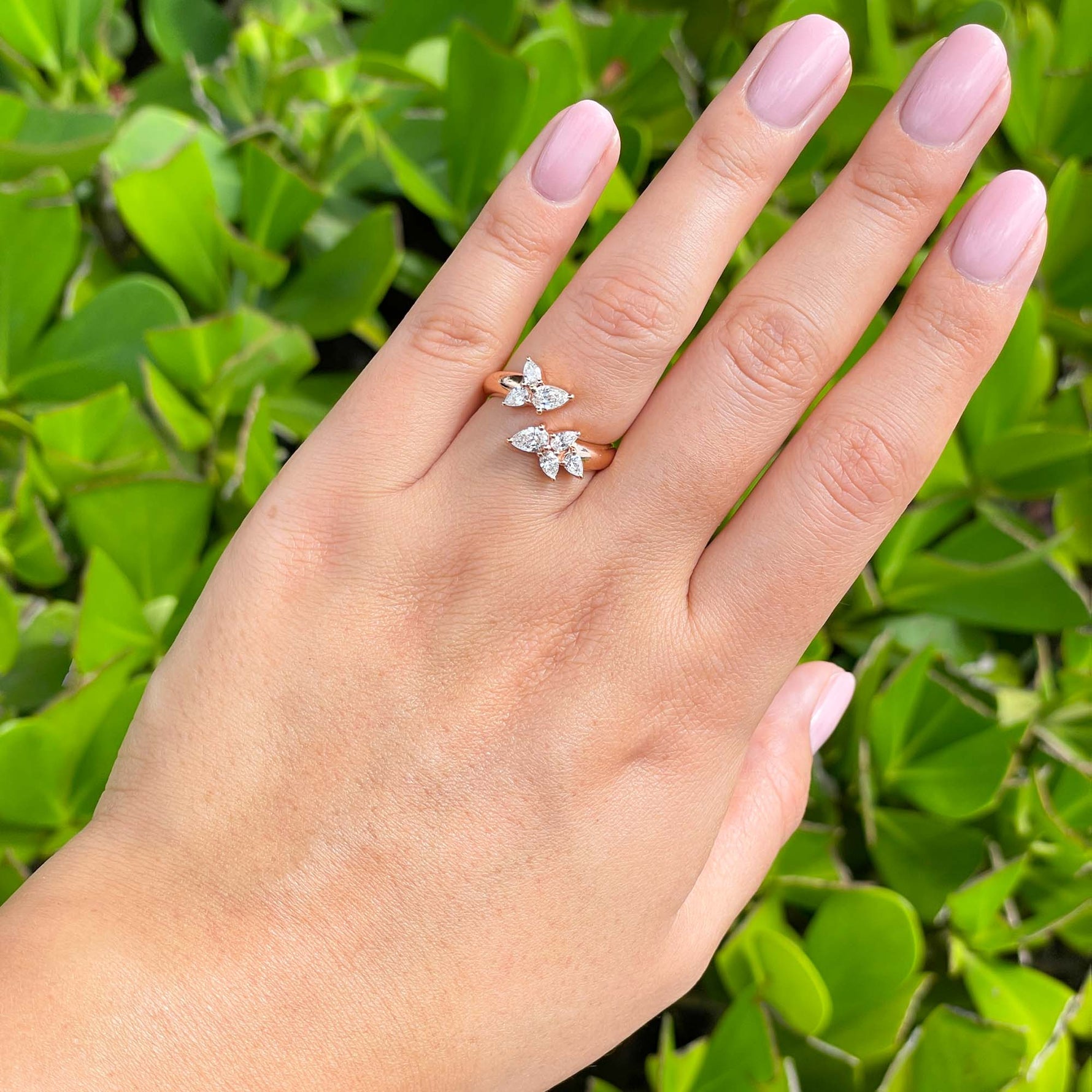 Jay Feder 18k Rose Gold Diamond Crossover Wrap Ring