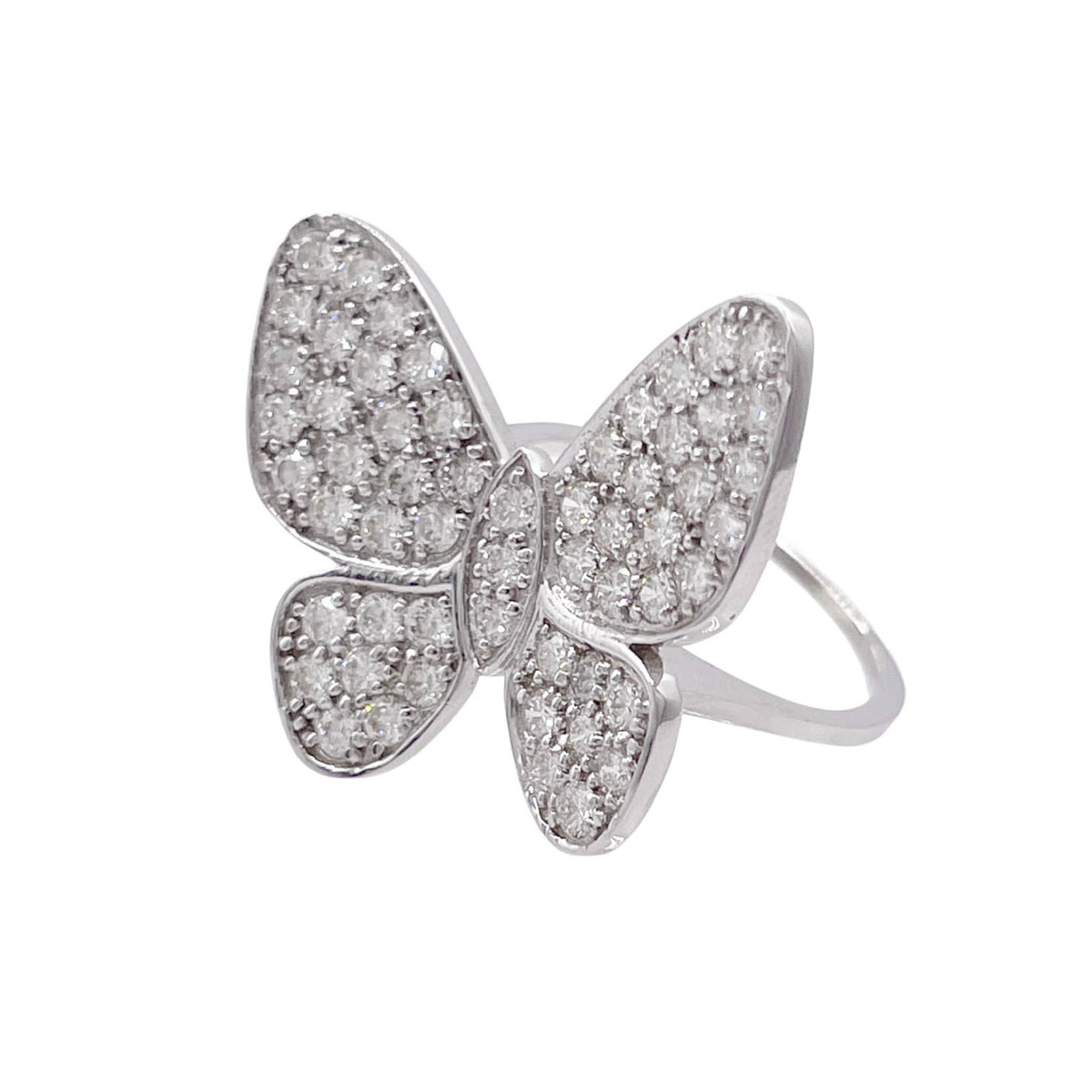 JAY FEDER 14K WHITE GOLD DIAMOND BUTTERFLY RING