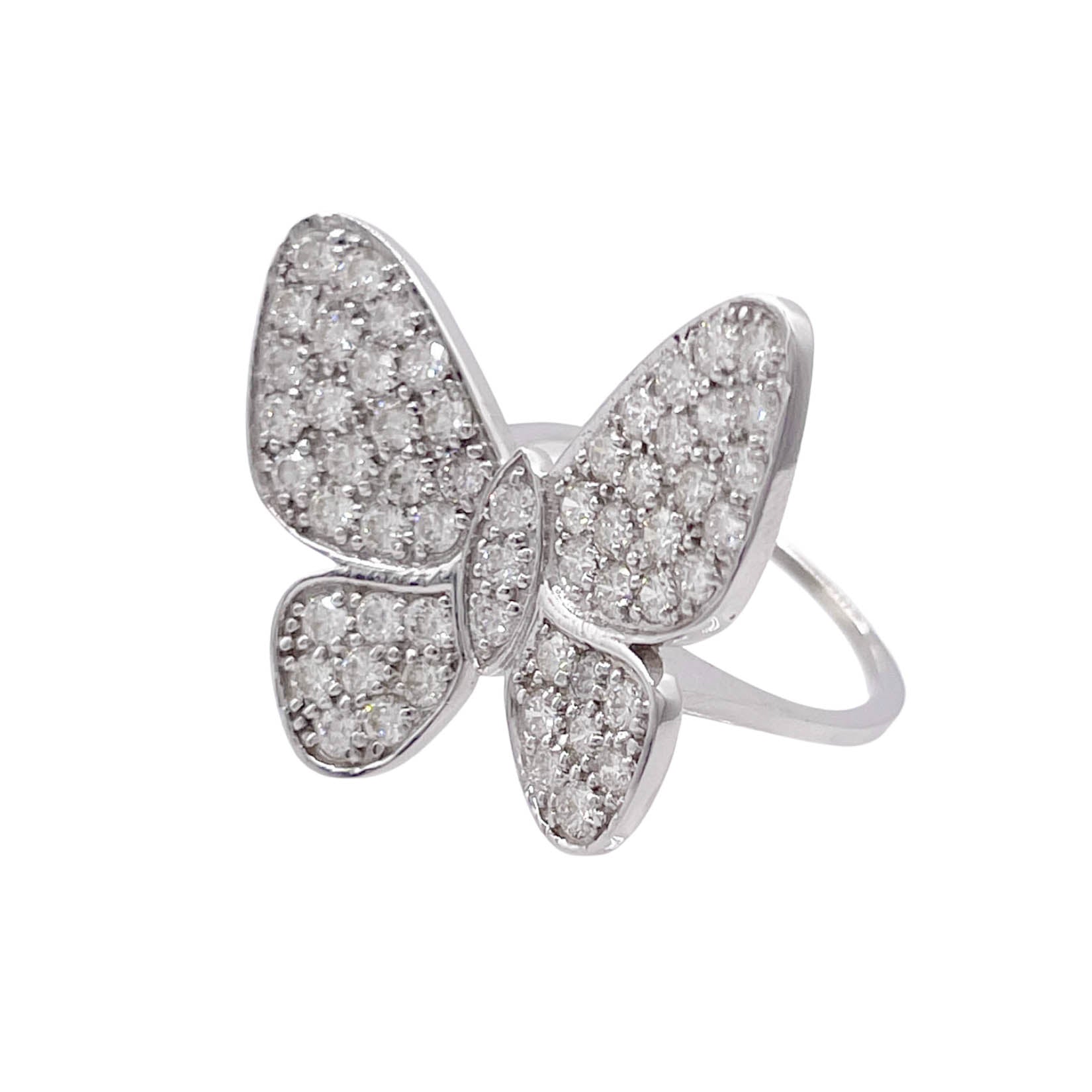JAY FEDER 14K WHITE GOLD DIAMOND BUTTERFLY RING