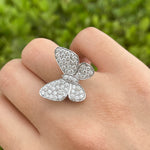 Jay Feder 14k White Gold Diamond Butterfly Ring