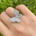 Jay Feder 14k White Gold Diamond Butterfly Ring