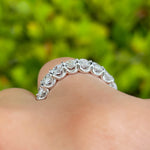 Jay Feder Platinum Oval Diamond Eternity Band Ring