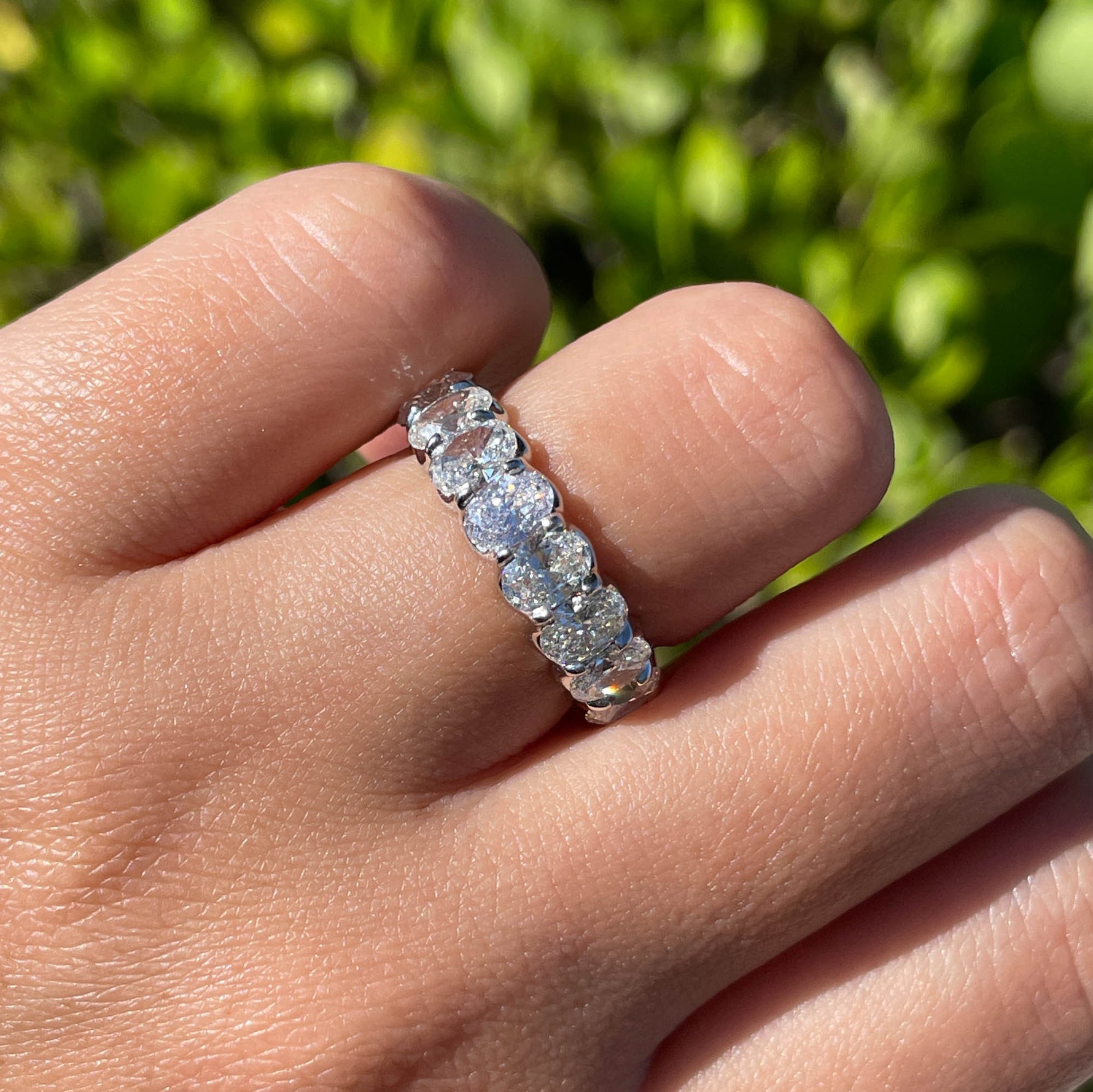 JAY FEDER PLATINUM OVAL DIAMOND ETERNITY BAND RING