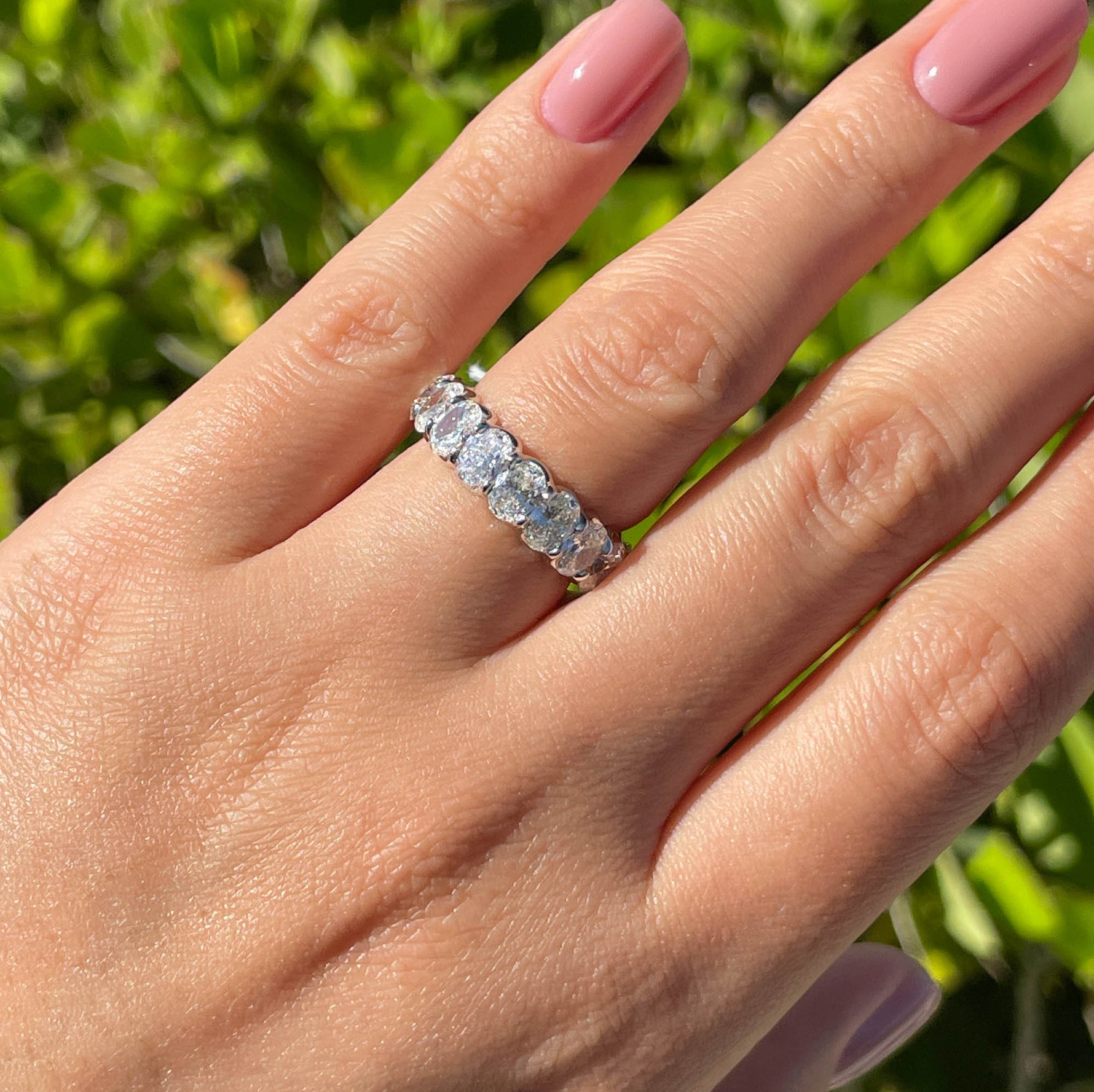 JAY FEDER PLATINUM OVAL DIAMOND ETERNITY BAND RING