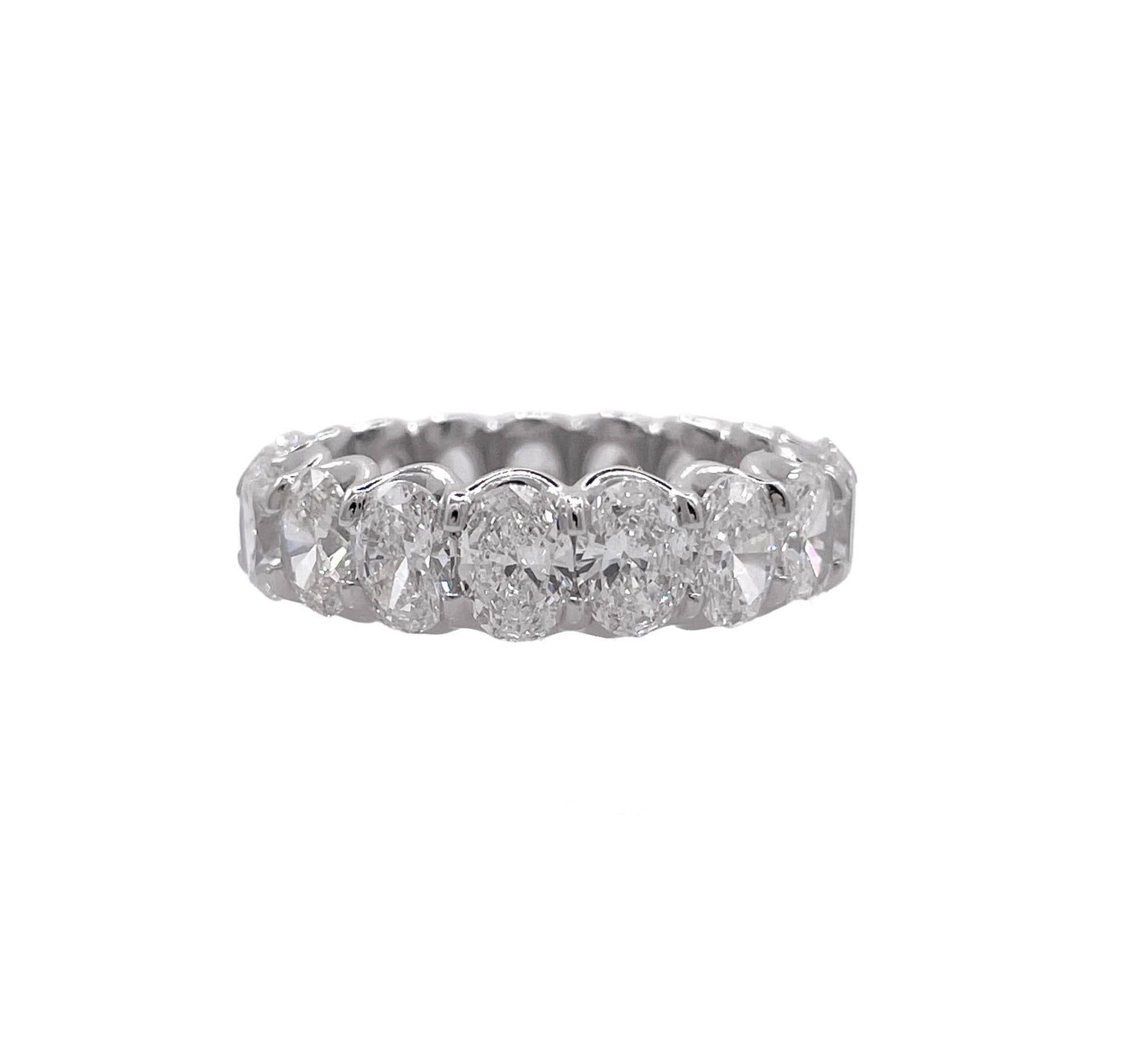 JAY FEDER PLATINUM OVAL DIAMOND ETERNITY BAND RING
