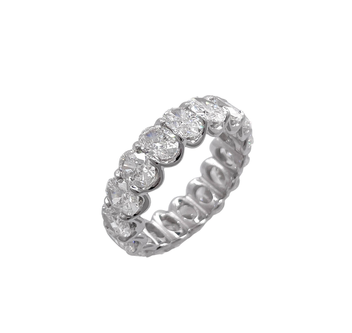 JAY FEDER PLATINUM OVAL DIAMOND ETERNITY BAND RING
